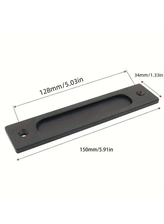 Modern Black Rectangular Stamping Handle Polished Aluminum Sliding Door Hardware - Image 4
