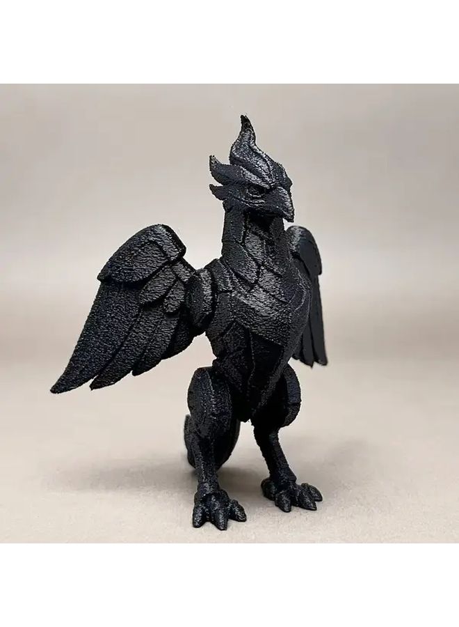 Black 3D Printed Mechanical Phoenix Statue Home Decor Gift Idea - Image 4