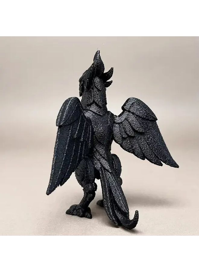 Black 3D Printed Mechanical Phoenix Statue Home Decor Gift Idea - Image 5