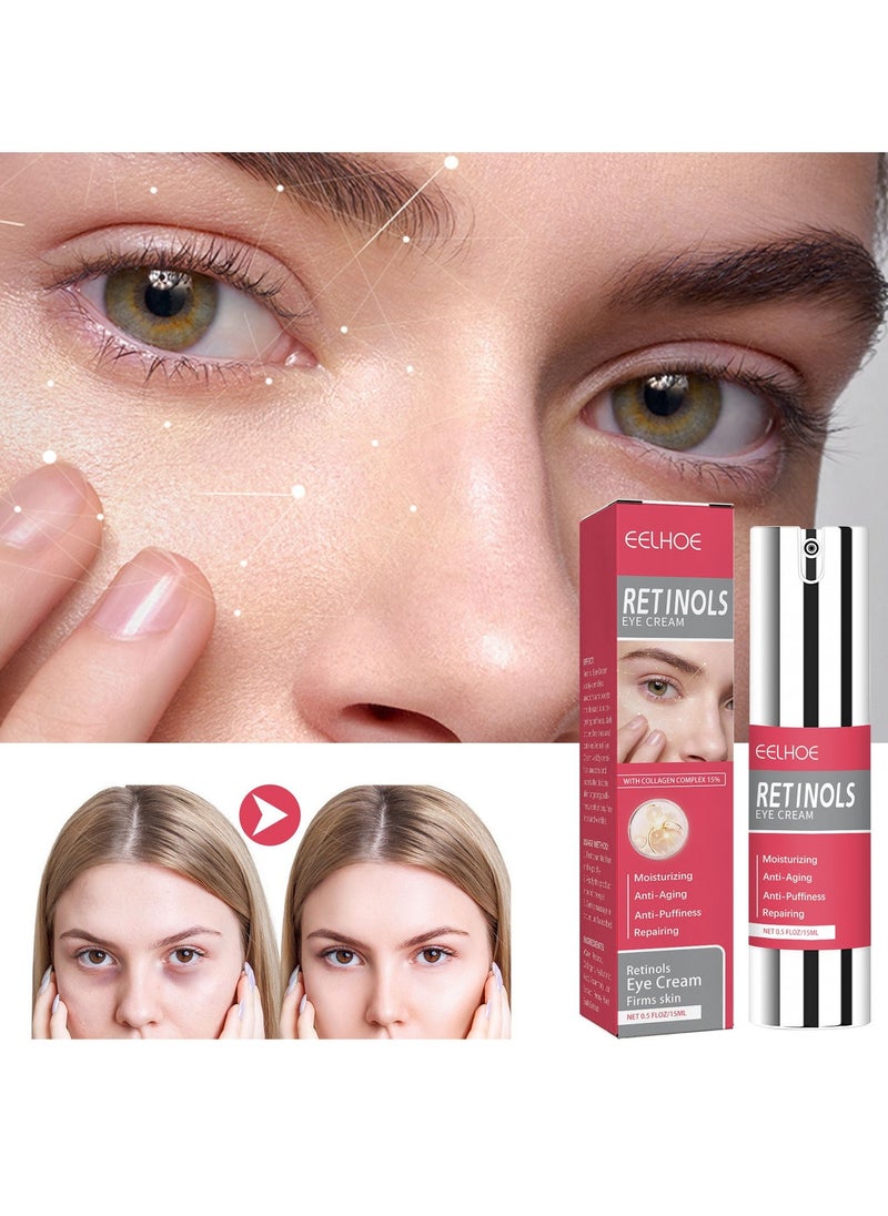 EELHOE - Eye Cream for Dark Circles and Puffiness, Anti Aging Eye Cream with Hyaluronic Acid and Collagen, Under Eye Cream Dark Circles and Puffiness - Image 1