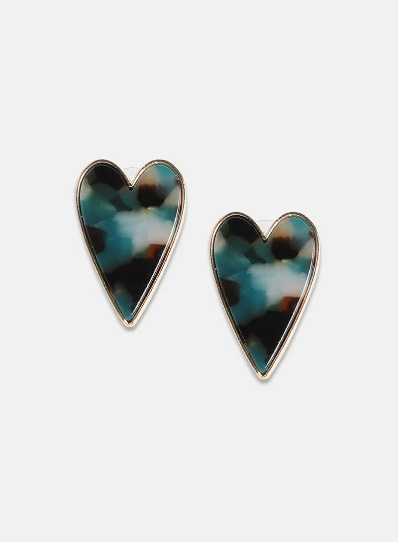 SOHI Marble Heart Artificial Stud Earring Jewellery