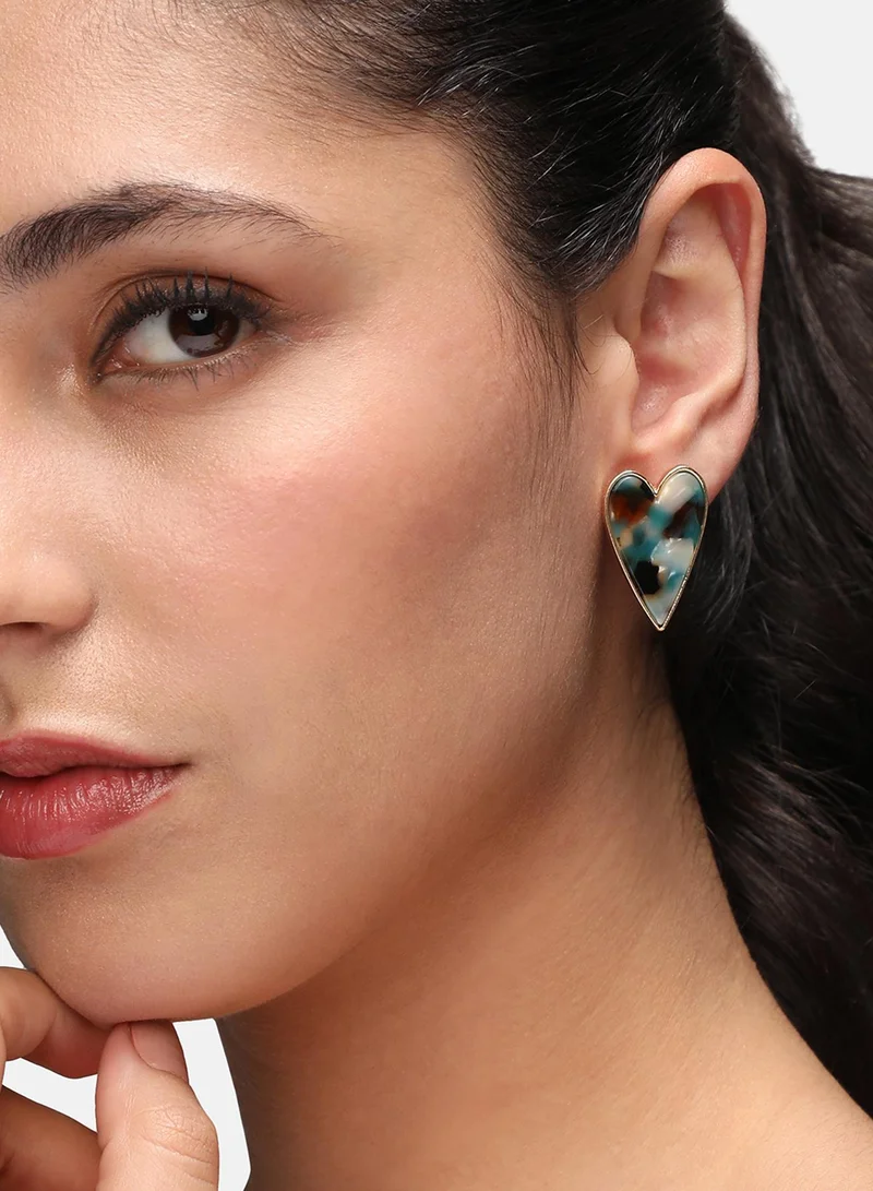 SOHI Marble Heart Artificial Stud Earring Jewellery