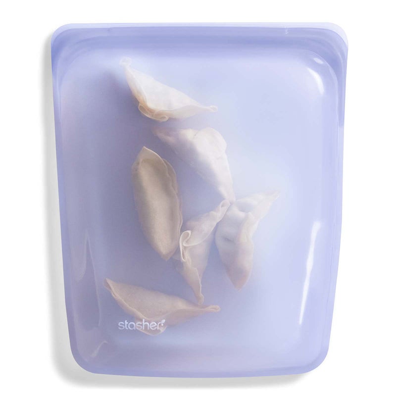 Stasher Premium Silicone Reusable Food Storage Half Gallon Bag Lavender Microwave Sous Vide Dishwasher Oven and Freezer Safe BPA Free Leakfree Ecofriendly 64 Oz