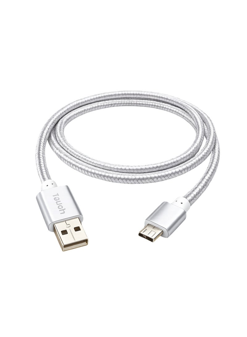 Touch Micro USB Fast Charging And Data Transfer Cable 1 Meter Silver - Image 1