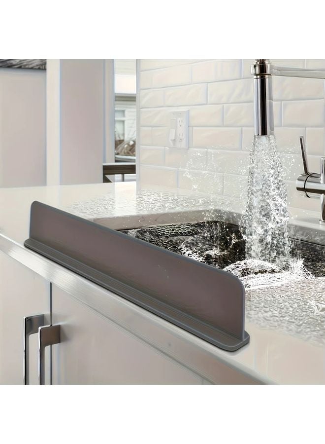 Gray Silica Gel Sink Splash Guard Easy Install Suction Cups For Kitchen And Lab - Image 2