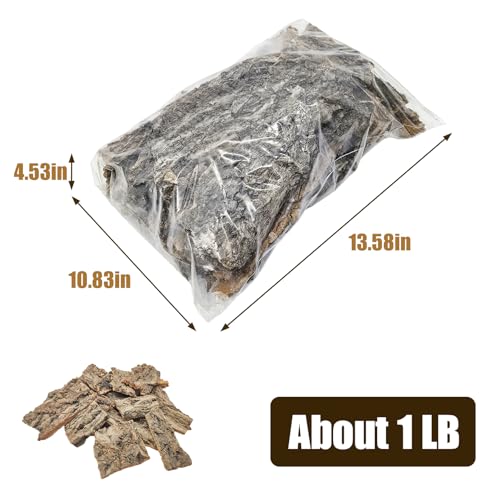 VCEPJH Reptile Bark Bedding,1 LB Natural Cork Bark for Reptiles Flat Cork Wood Terrarium Substrate Tank Supplies for Snake Spiders Bearded Dragons Hermit Crabs Geckos - Image 2