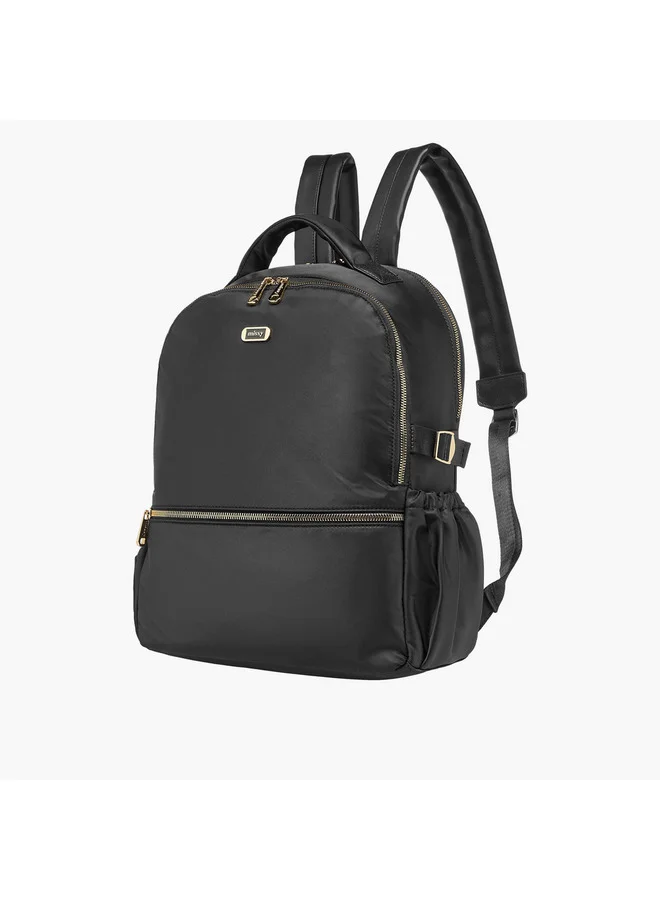 MISSY Women Solid Backpack with Adjustable Shoulder Straps and Zip Closure - 34x15x40 cm