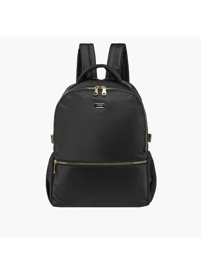 MISSY Women Solid Backpack with Adjustable Shoulder Straps and Zip Closure - 34x15x40 cm