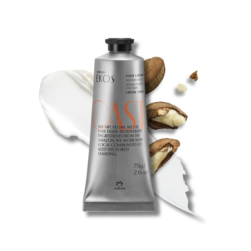 Natura - Brazil Nut Nourishing Foot Cream - Nourish & Soothe Dry Skin - Fast Absorbing - With Castanha Oil to Deeply Moisturize - Vegan & Cruelty-Free - 2.6 oz (75g) - Image 1
