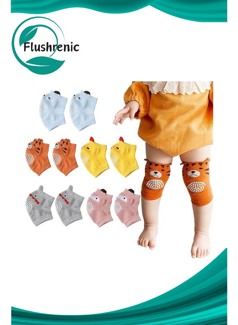5 Pairs Baby Knee Pads for Crawling,Anti-Slip Toddler Knee Socks for Walking  Crawling,Thickened Breathable Elastic Baby Kneepads,Soft Knee Protectors for 0-3 Years Baby Toddler Girls Boys - Image 1