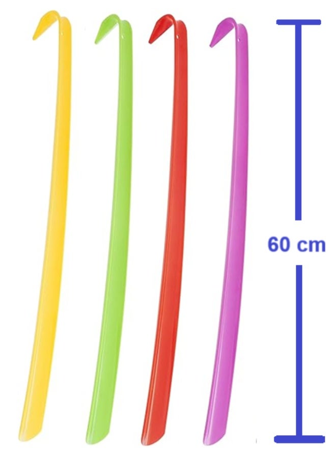 قطعتان من لبيسة الحذاء بطول 60 سم - أداة عملية لبيسة الحذاء لسهولة ارتداء الأحذية، مريحة ومتينة، لبيسة حذاء بمقبض مريح، مناسبة لجميع الأعمار للرجال والنساء، متوفرة بألوان متعددة - Image 2