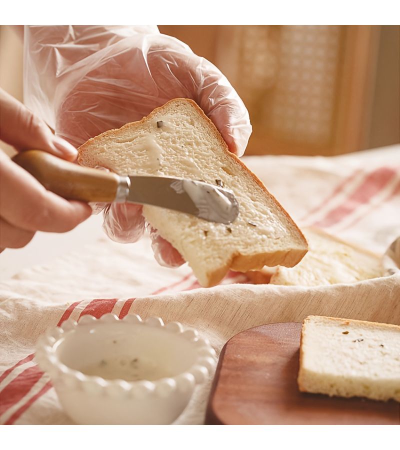 Butter Knife 4 Piece Set Acacia Wood Handle Stainless Steel Blade For Cream Cheese Jam - Image 1