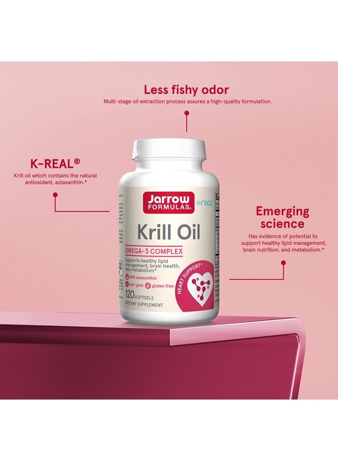 jarrow formulas Krill Oil - Phospholipid Omega-3 Complex with Astaxanthin - 120 Softgels - 60 Servings - Supports Lipid Management, Metabolism, Brain & Heart Health - Dietary Supplement - Gluten Free - Image 5