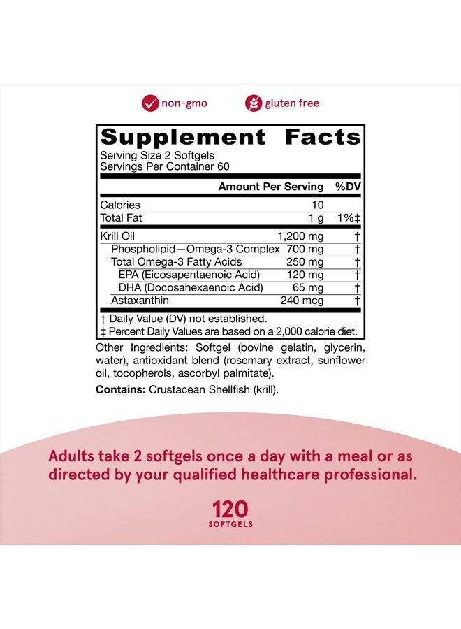 jarrow formulas Krill Oil - Phospholipid Omega-3 Complex with Astaxanthin - 120 Softgels - 60 Servings - Supports Lipid Management, Metabolism, Brain & Heart Health - Dietary Supplement - Gluten Free - Image 4