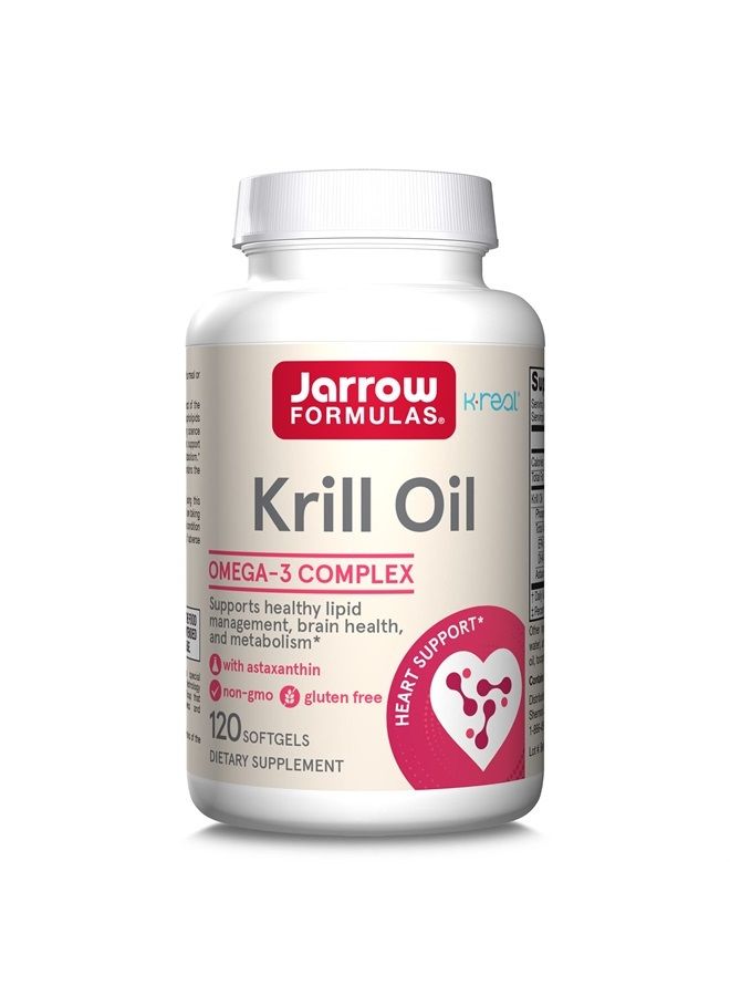 jarrow formulas Krill Oil - Phospholipid Omega-3 Complex with Astaxanthin - 120 Softgels - 60 Servings - Supports Lipid Management, Metabolism, Brain & Heart Health - Dietary Supplement - Gluten Free - Image 1