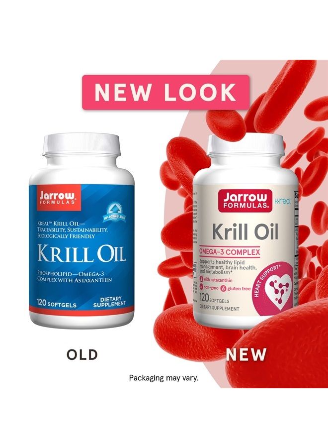 jarrow formulas Krill Oil - Phospholipid Omega-3 Complex with Astaxanthin - 120 Softgels - 60 Servings - Supports Lipid Management, Metabolism, Brain & Heart Health - Dietary Supplement - Gluten Free - Image 3