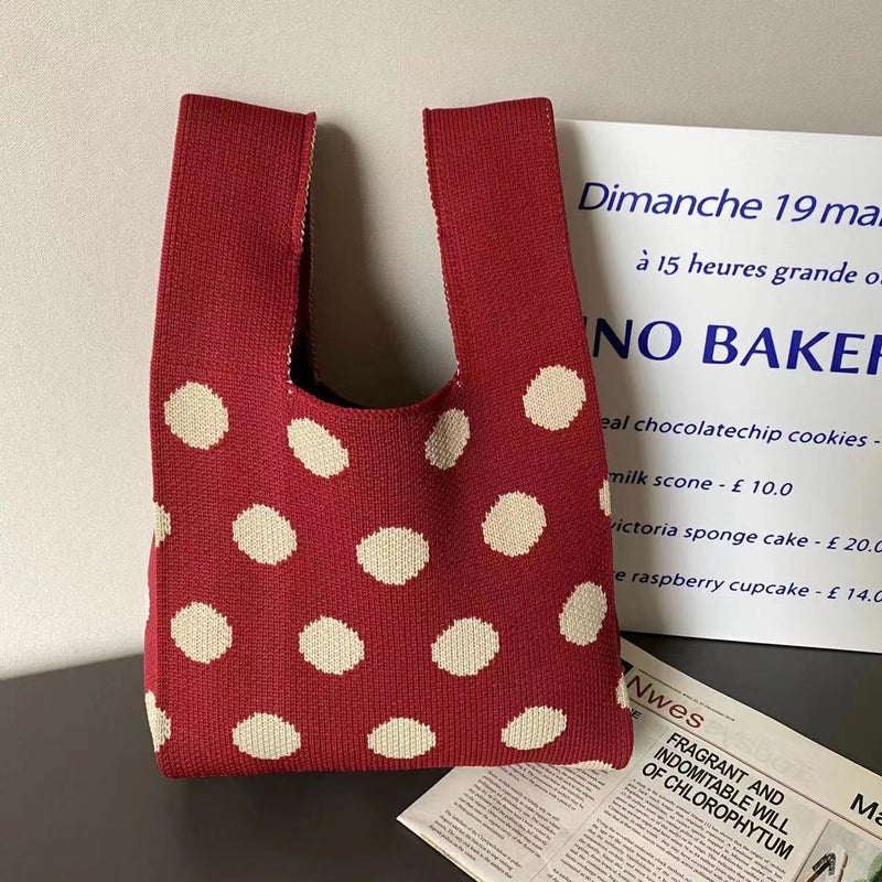 New Chinese Wedding Bag Red National Fashion Knitted Handbag Wedding Ceremony Accompanying Gift Bag Large Capacity Portable Woven Bag - Image 1