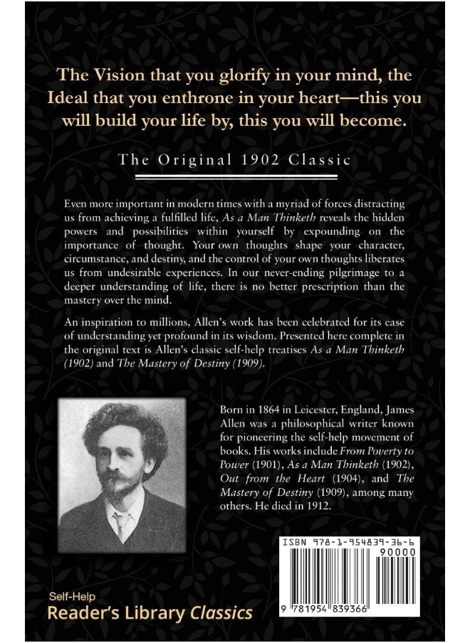 As a Man Thinketh - the Original 1902 Classic (includes the Mastery of Destiny) (Reader's Library Classics) - pzsku/Z408A0287948F78DB2A73Z/45/_/1737496642/60d93c05-444f-4df5-9c65-42df51bc6674