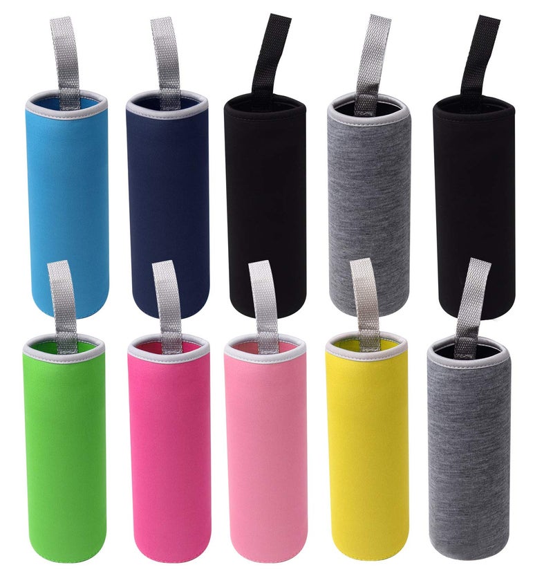 HRLORKC 10 Pack Neoprene Water Bottle Sleeve 12 oz - 18 oz Bottle Cozy Insulated Glass Water Bottle Cover (Multi-Color) by HRLORKC  - Image 1