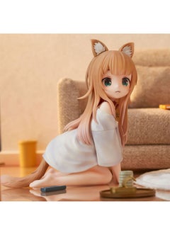 Second-dimensional Sitting Posture Beautiful Girl Soybean Powder Model Anime Cat Niang Handmade Computer Desktop Mobile Phone Bracket Chassis-Color:The Kneeling Position Is About 11cm High (free Traceless Glue)-Specifications:Bagged