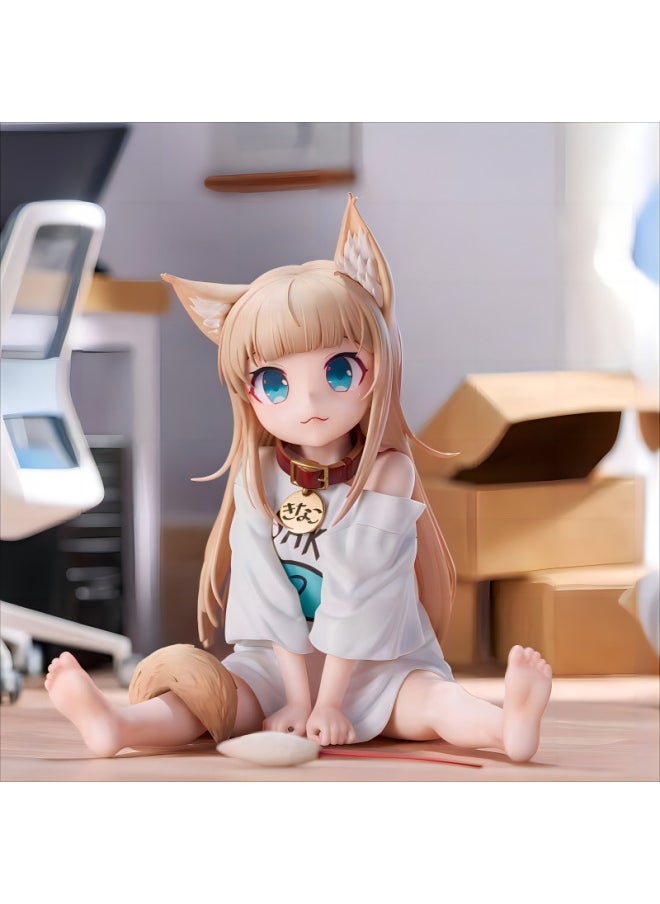 Generic - Second-dimensional Sitting Posture Beautiful Girl Soybean Powder Model Anime Cat Niang Handmade Computer Desktop Mobile Phone Bracket Chassis-Color:The Kneeling Position Is About 11cm High (free Traceless Glue)-Specifications:Bagged - Image 1