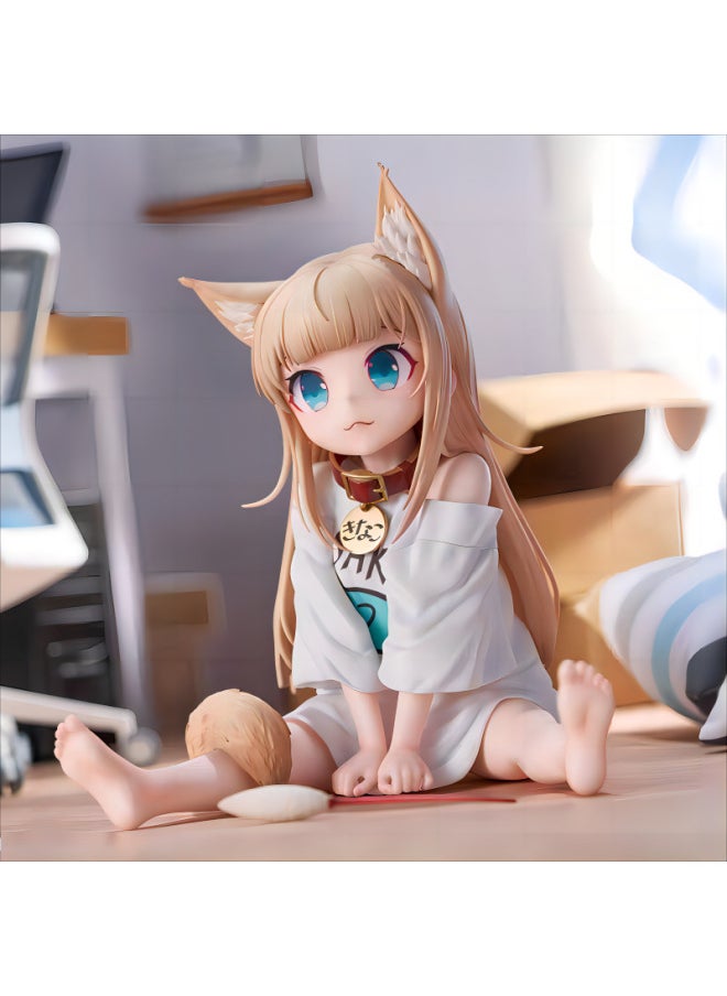 Generic - Second-dimensional Sitting Posture Beautiful Girl Soybean Powder Model Anime Cat Niang Handmade Computer Desktop Mobile Phone Bracket Chassis-Color:The Kneeling Position Is About 11cm High (free Traceless Glue)-Specifications:Bagged - Image 1