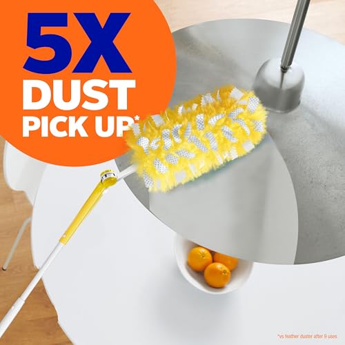 Swiffer Duster Heavy Duty Dusting Kit, Cleaning Supplies, 3 ft Extended Handle, 1 Duster, 12 Refills - Image 4