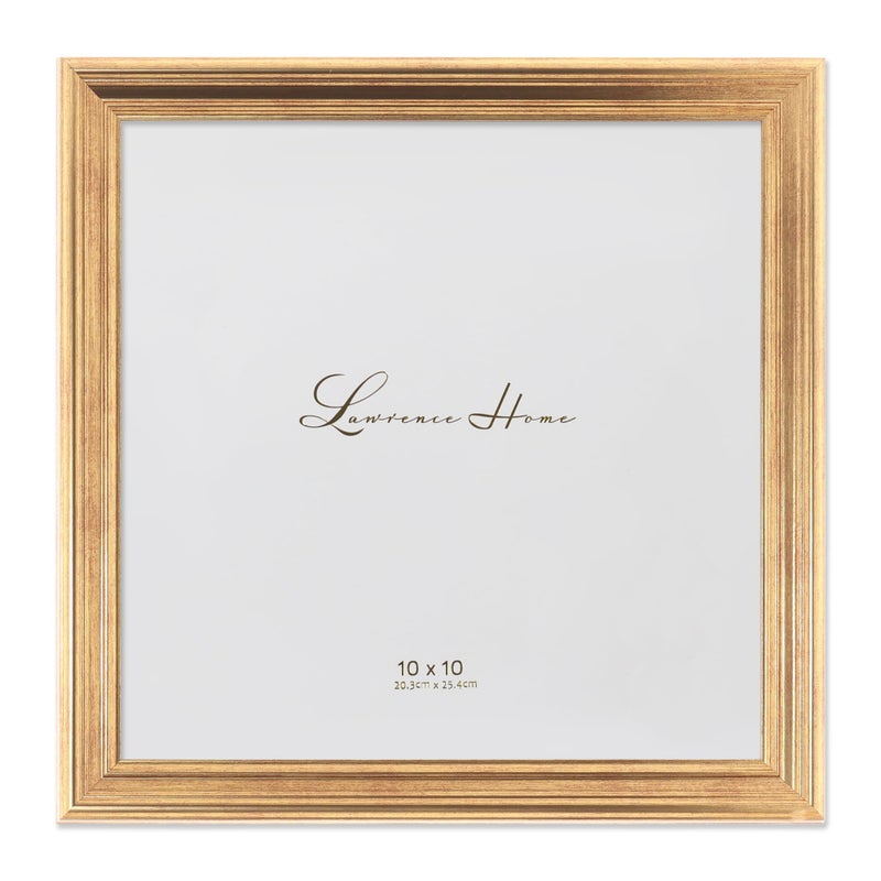 Lawrence Frames 536210 10x10 Sutter Burnished Gold Picture Frame - Image 1
