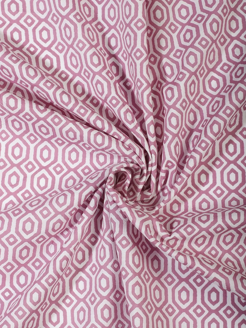أيه كيه إس Mauve Geometric Print Fabric One Meter