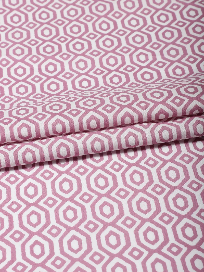 أيه كيه إس Mauve Geometric Print Fabric One Meter