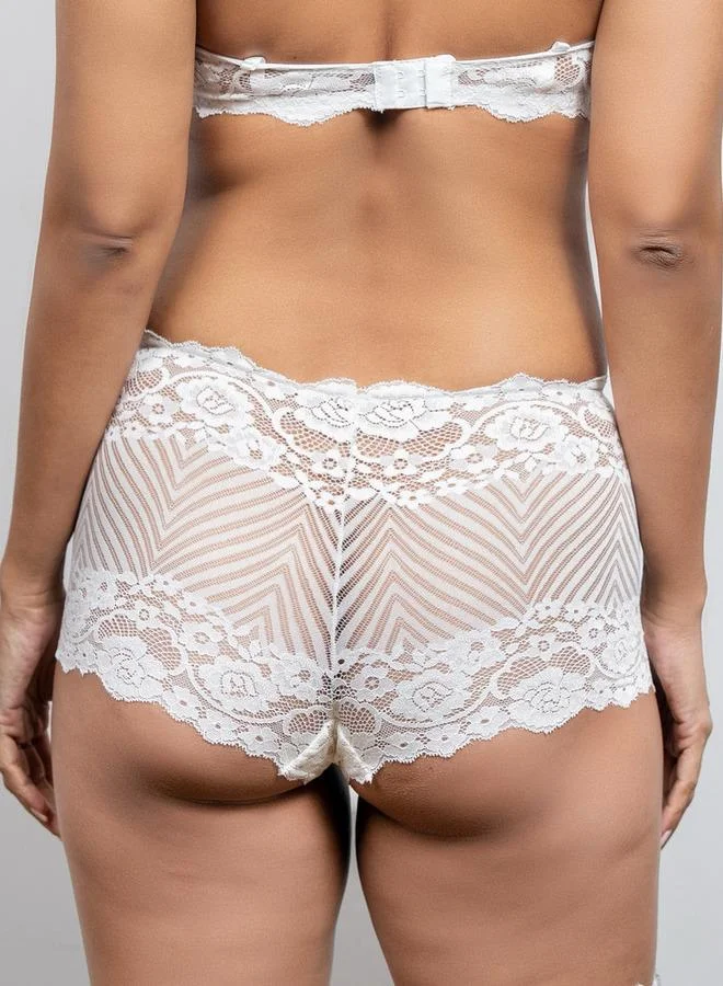 Aadaraya Aadaraya Lace Detail Cheekster Briefs with Bow Accent