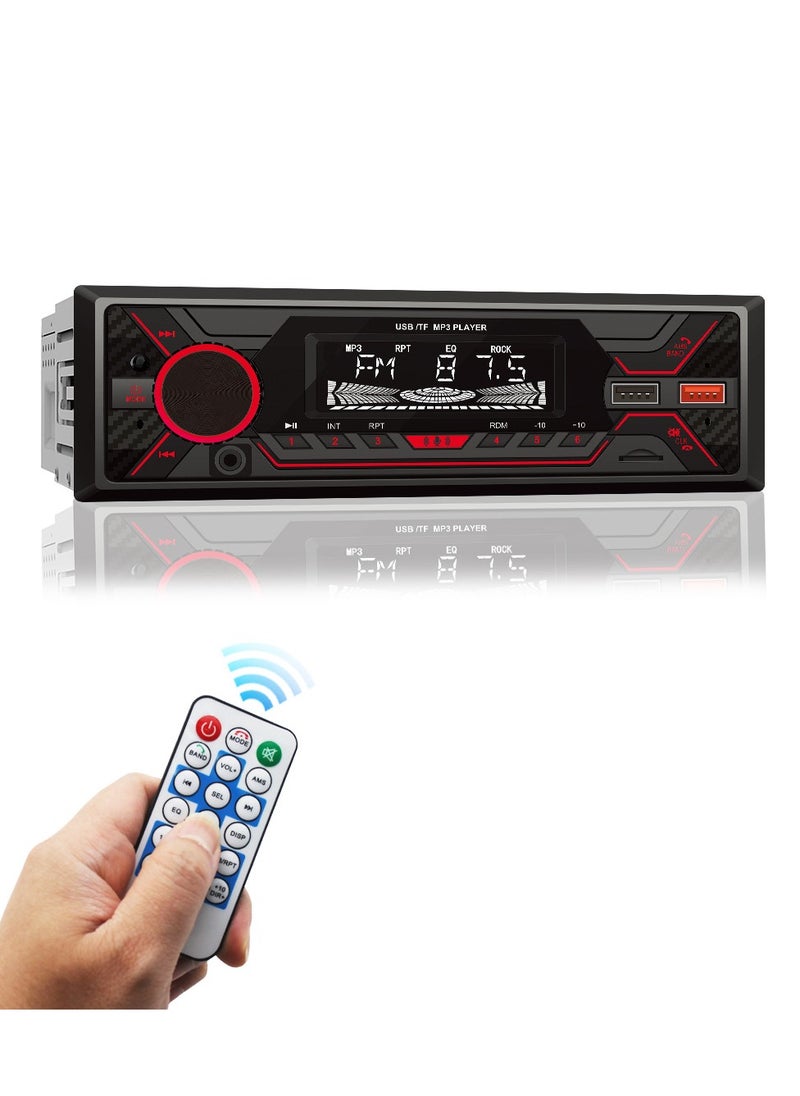 Furtey Single DIN Multimedia Car Stereo Radio Built-in Microphone, MP3/USB, Aux-in, AM/FM Radio Receiver  - Image 1
