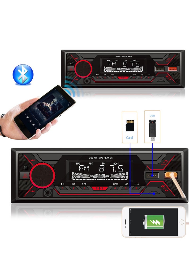 Furtey Single DIN Multimedia Car Stereo Radio Built-in Microphone, MP3/USB, Aux-in, AM/FM Radio Receiver  - Image 2