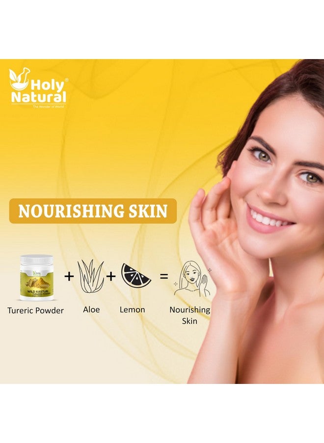 Holy Natural - The Wonder of World Holy Natural Wild Kasturi Turmeric Powder 200gm | Kasturi Haldi, Kasturi Manjal, Jangli Haldi, Curcuma Aromatica Powder, For Face and Skin | For Glowing & Mosturizing Skin - Image 4