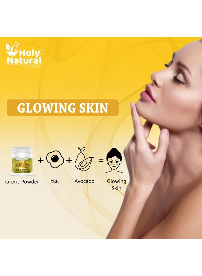 Holy Natural - The Wonder of World Holy Natural Wild Kasturi Turmeric Powder 200gm | Kasturi Haldi, Kasturi Manjal, Jangli Haldi, Curcuma Aromatica Powder, For Face and Skin | For Glowing & Mosturizing Skin - Image 5