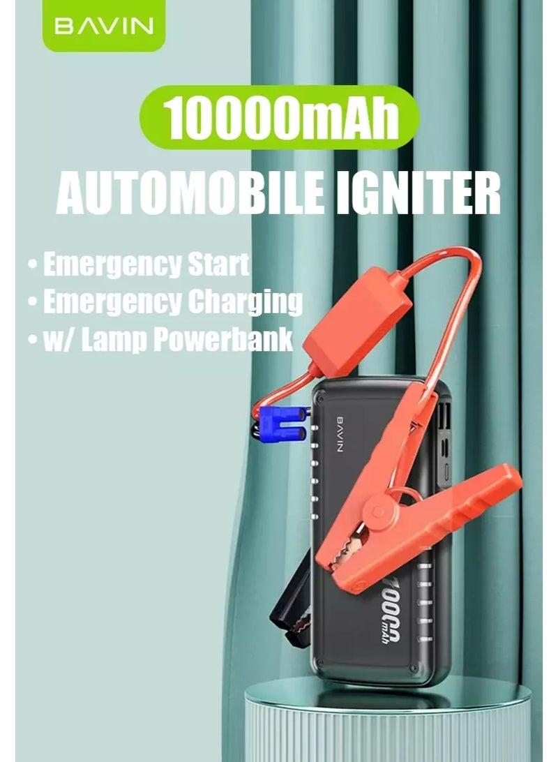 BAVIN PC1015 10000mAh Powerbank & Car Igniter w/ SOS Flashing Light & DO Jack Smart Battery Clip For Car Emergency - Image 3