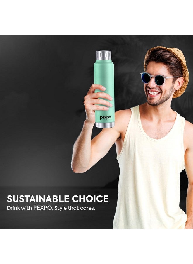 Pexpo Cameo ISI Certified Vacuum Insulated 500ml Stainless Steel Water Bottle - Sea Green| Hot & Cold Upto 6-8 Hours | Leak Proof | Office, School, Gym, & Travelling|Men, Women & Kids - Image 5