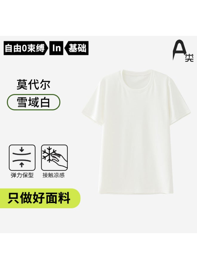 Class A Cotton Mo Women's T-shirt Summer Cool Short-sleeved Women's T-shirt Lyocell Tencel Versatile Casual T-shirt Short-sleeved