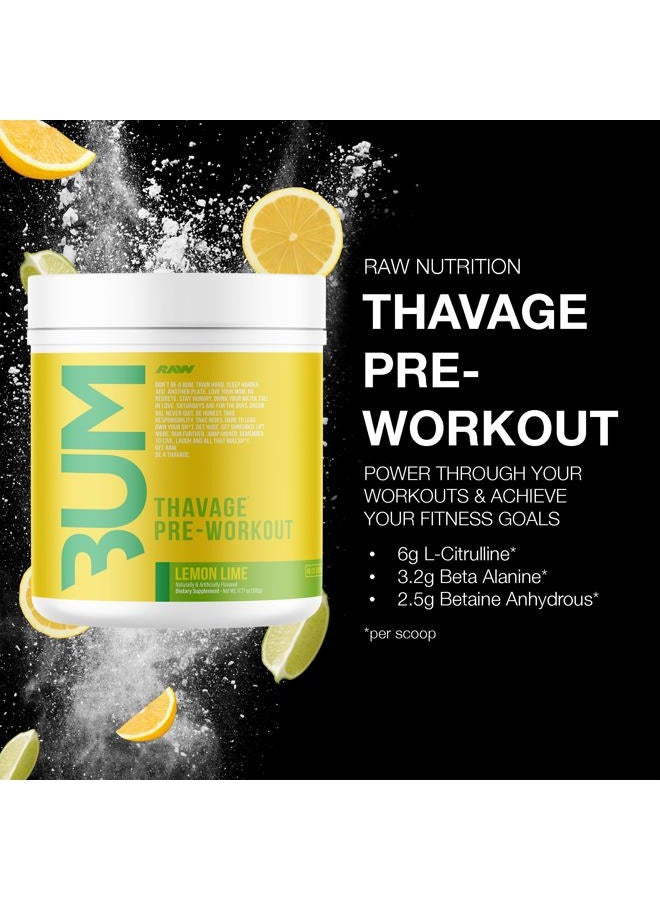 Raw Thavage Lemon Lemon Pre-Workout Powder (40 Servings) - Image 2