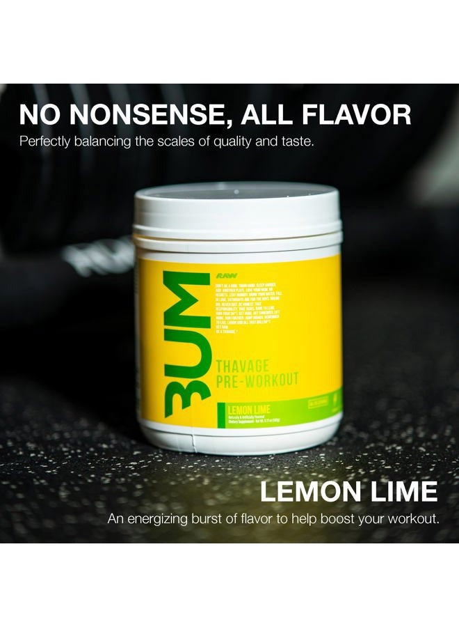 Raw Thavage Lemon Lemon Pre-Workout Powder (40 Servings) - Image 3