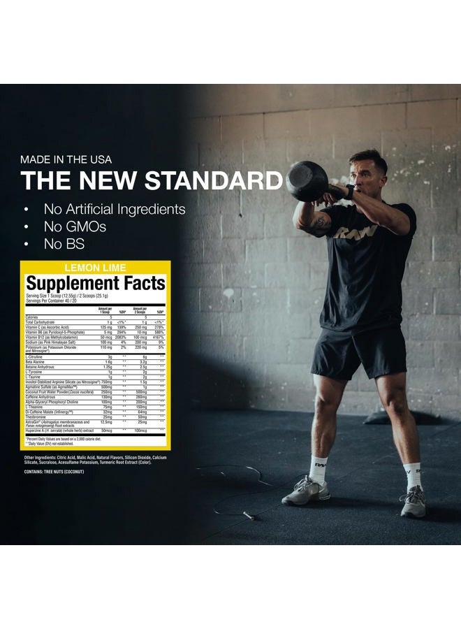Raw Thavage Lemon Lemon Pre-Workout Powder (40 Servings) - Image 5