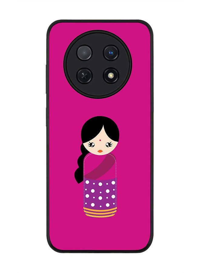 Stylizedd حافظة حواف سوداء متينة لهاتف هواوي نوفا Y91 4G / هواوي إنجوي 60X، حافظة مرنة رقيقة من المطاط ضد الصدمات - دمية هندية - Image 1