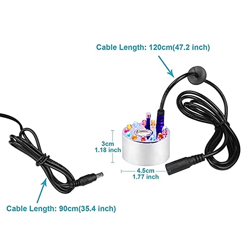 Saif 12 LED Multicolor Changing Mist Maker Fogger Water Fountain Pond Fog Machine Atomizer Air Humidifier - Image 3