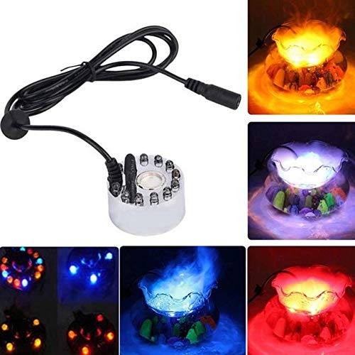 Saif 12 LED Multicolor Changing Mist Maker Fogger Water Fountain Pond Fog Machine Atomizer Air Humidifier - Image 2