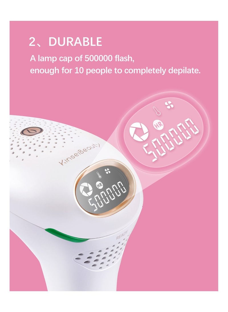 KinseiBeauty - IPL Hair Removal Device, 5000,000 Flashes Painless Permanent Lazer Hair Remover, 5 Energy Levels, 2 Modes, for Women and Men - Image 1
