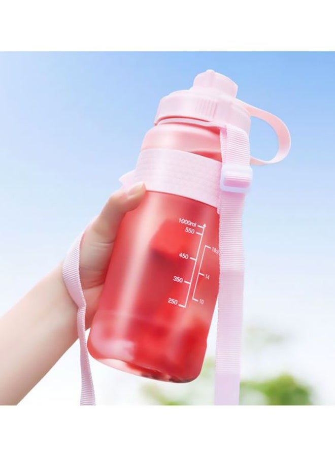 Loquat Plastic Water Cup With Straw Pink 23.9cm - Image 2