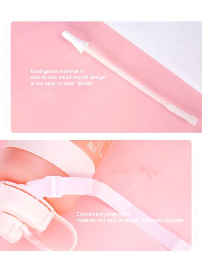 Loquat Plastic Water Cup With Straw Pink 23.9cm - Image 5