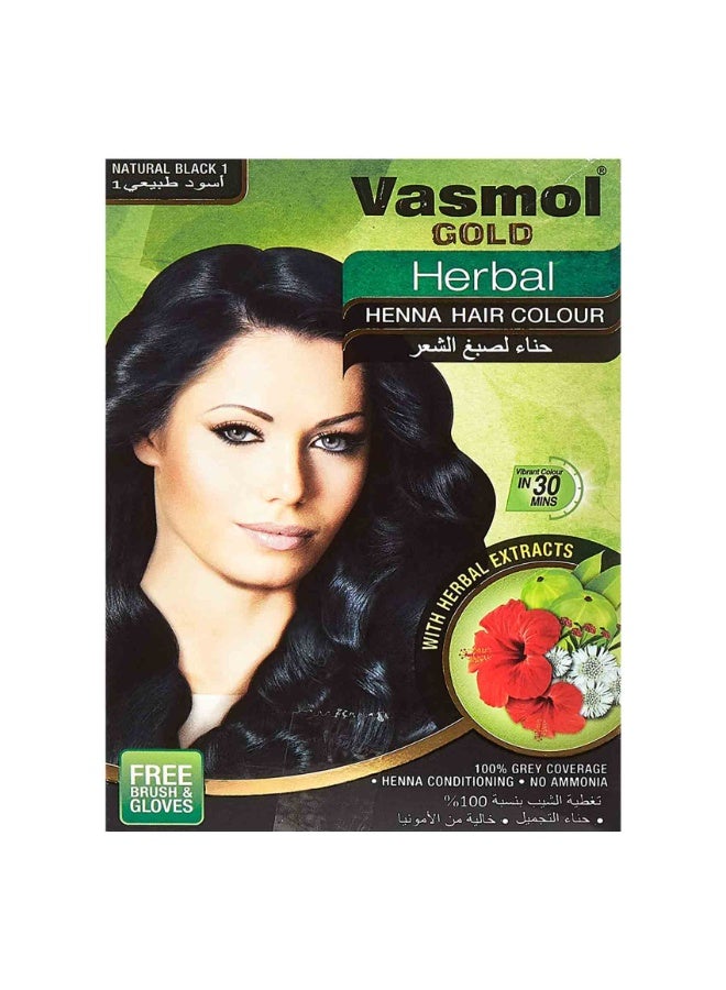 Gold Herbal Henna Hair Colour 1 Natural Black 60g