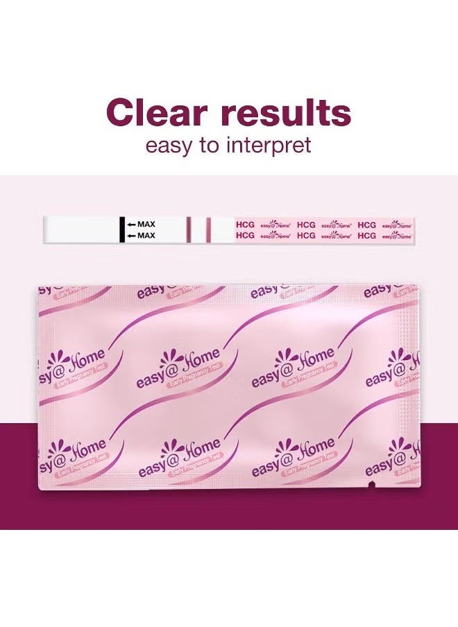 إيزي آت هوم - مجموعة شرائط اختبار الحمل Easy@Home، مدعومة بتطبيق Premom Ovulation Predictor لنظامي التشغيل iOS وAndroid، 20 اختبار HCG - Image 1