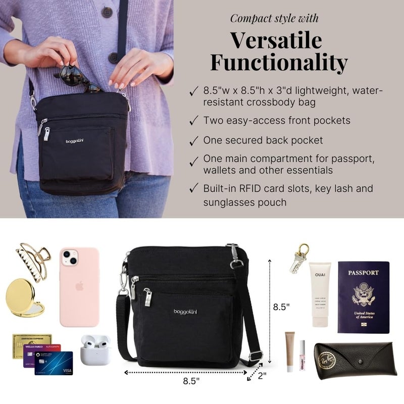 Baggallini Women's Modern Pocket Crossbody, Black - Image 4